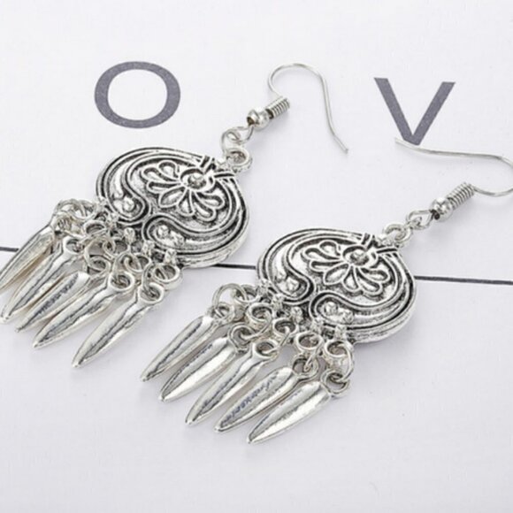 Earrings gypsy festival tassel Drop jewelry - Picture 5 of 6